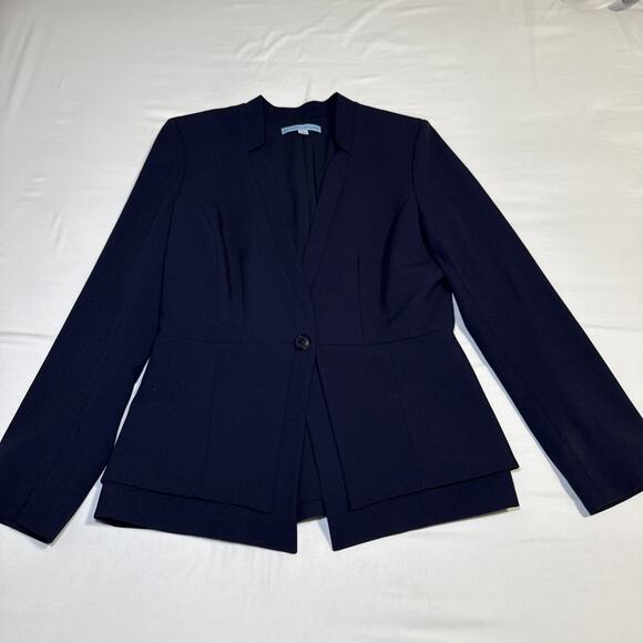 Antonio Melani Womens 8 Navy Blue 1 Button Layered Business Career Blazer EUC - Picture 1 of 15
